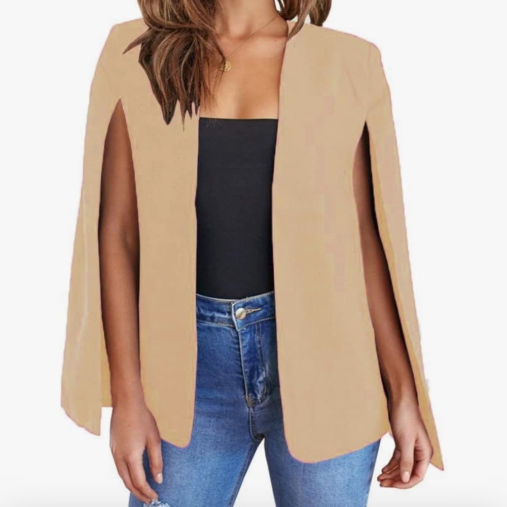 Khaki Cape Style Blazer